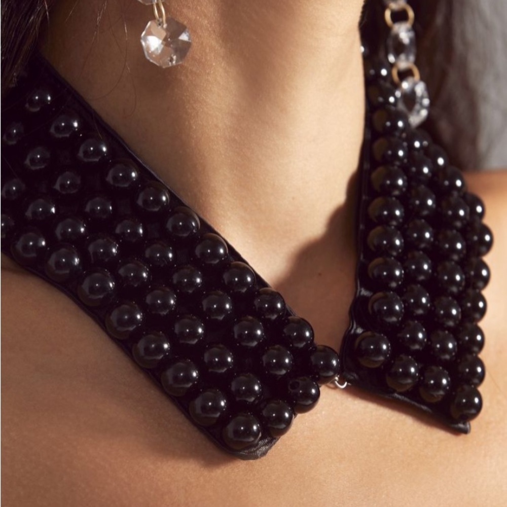 Maeve Black Beaded Detachable Collar Necklace
